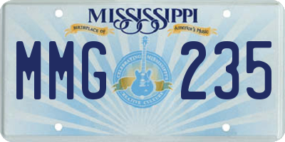 MS license plate MMG235