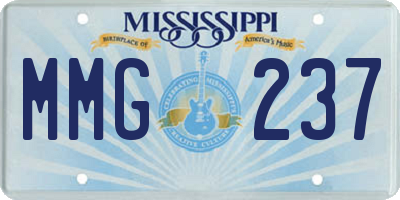 MS license plate MMG237