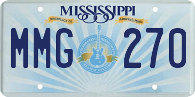 MS license plate MMG270