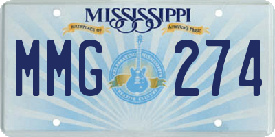 MS license plate MMG274