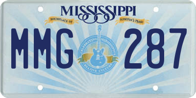 MS license plate MMG287