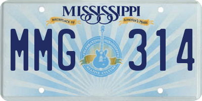 MS license plate MMG314