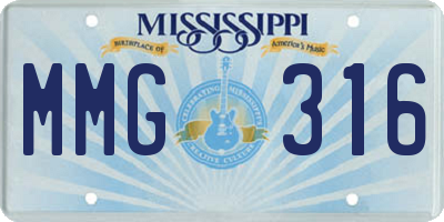 MS license plate MMG316
