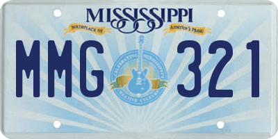 MS license plate MMG321
