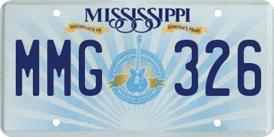 MS license plate MMG326