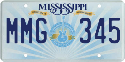 MS license plate MMG345