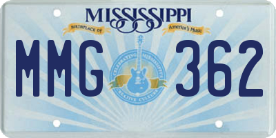 MS license plate MMG362
