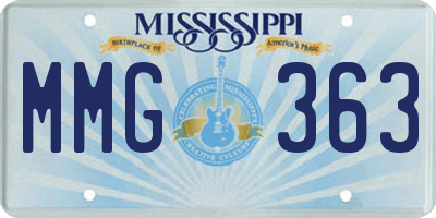 MS license plate MMG363