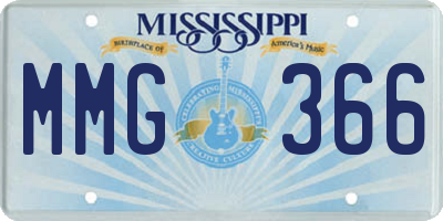 MS license plate MMG366