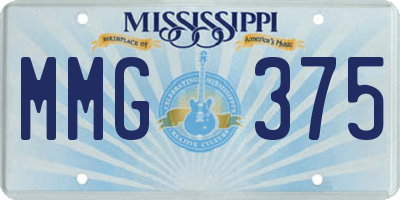 MS license plate MMG375