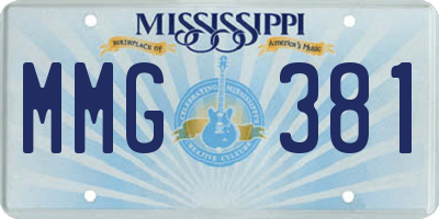 MS license plate MMG381