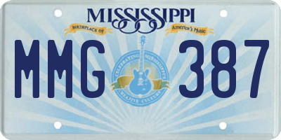 MS license plate MMG387