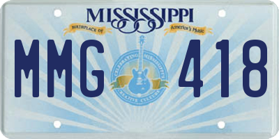 MS license plate MMG418