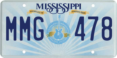 MS license plate MMG478