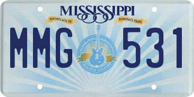 MS license plate MMG531