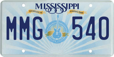 MS license plate MMG540