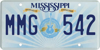 MS license plate MMG542