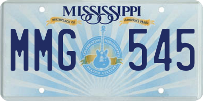 MS license plate MMG545