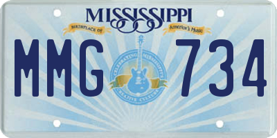 MS license plate MMG734
