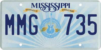 MS license plate MMG735