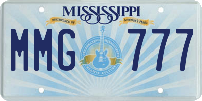 MS license plate MMG777