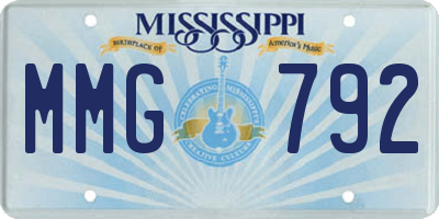 MS license plate MMG792