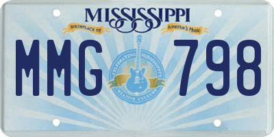 MS license plate MMG798