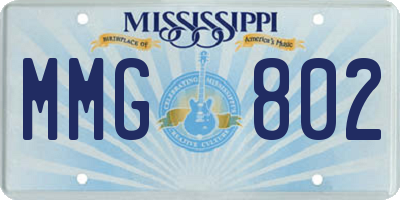 MS license plate MMG802