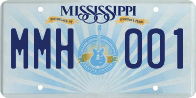 MS license plate MMH001