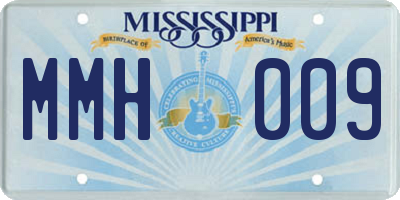 MS license plate MMH009