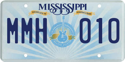 MS license plate MMH010
