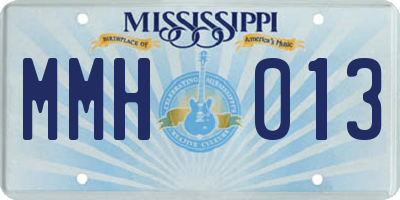 MS license plate MMH013