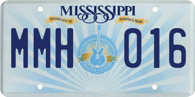 MS license plate MMH016