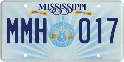 MS license plate MMH017