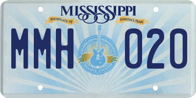 MS license plate MMH020