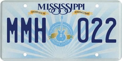 MS license plate MMH022