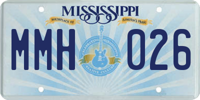 MS license plate MMH026