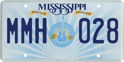 MS license plate MMH028