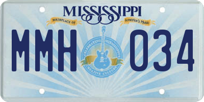 MS license plate MMH034