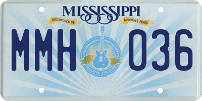 MS license plate MMH036