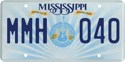 MS license plate MMH040