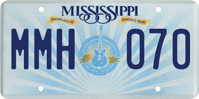 MS license plate MMH070