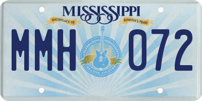 MS license plate MMH072