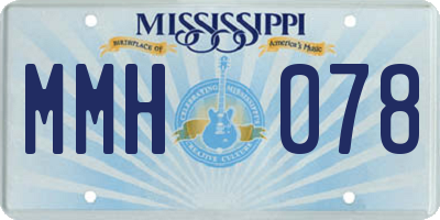 MS license plate MMH078