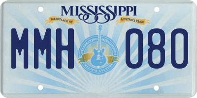 MS license plate MMH080