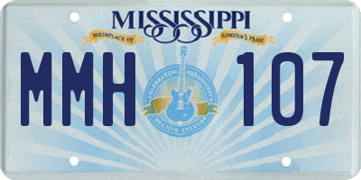 MS license plate MMH107
