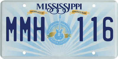 MS license plate MMH116