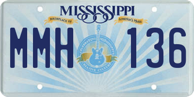 MS license plate MMH136