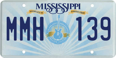 MS license plate MMH139