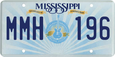 MS license plate MMH196